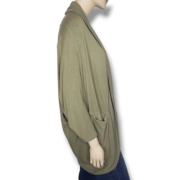 Athleta Ethereal Cocoon Wrap Sweater Womens Xxs/XS Shadow Olive Cardigan - Picture 3 of 6